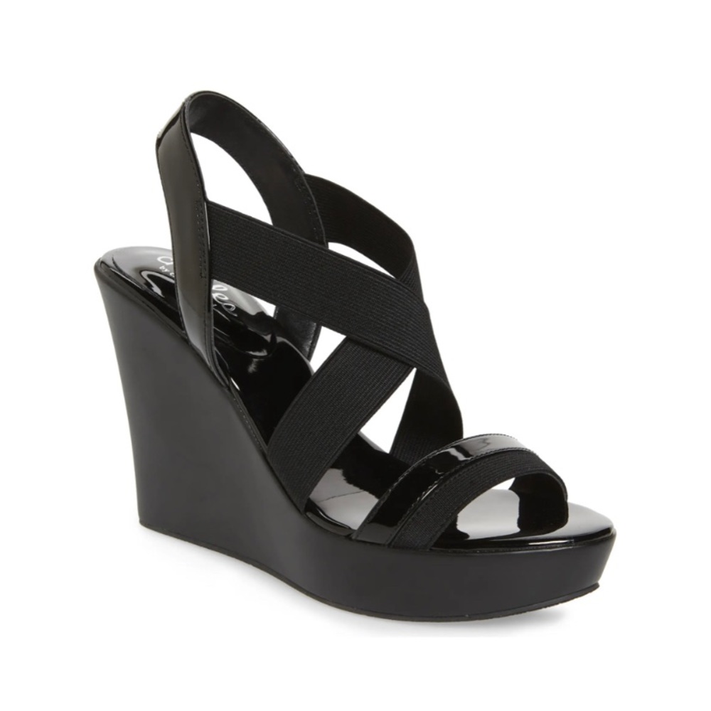 Charles By David Patent Wedges Sandals Size 7 (US)